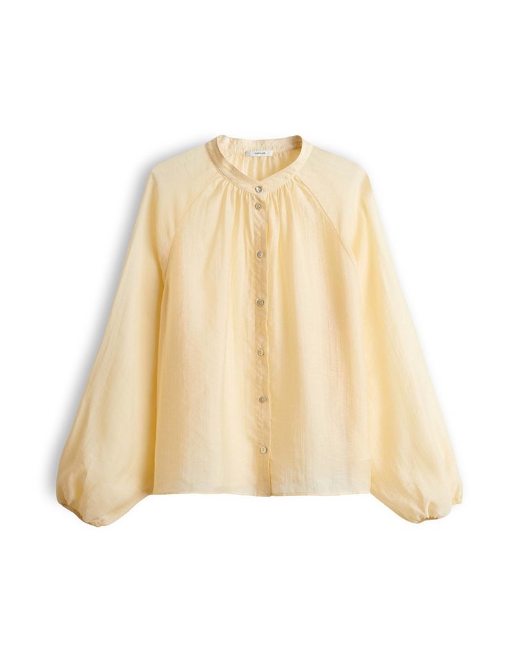 OPUS Langarmbluse Oversized Tunikabluse mit zartem Crash Effekt elastisches Gummi am Ärmelsaum – Bild 2 von 5