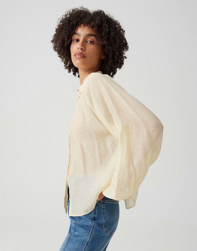 OPUS Langarmbluse Oversized Tunikabluse mit zartem Crash Effekt elastisches Gummi am Ärmelsaum – Bild 5 von 5
