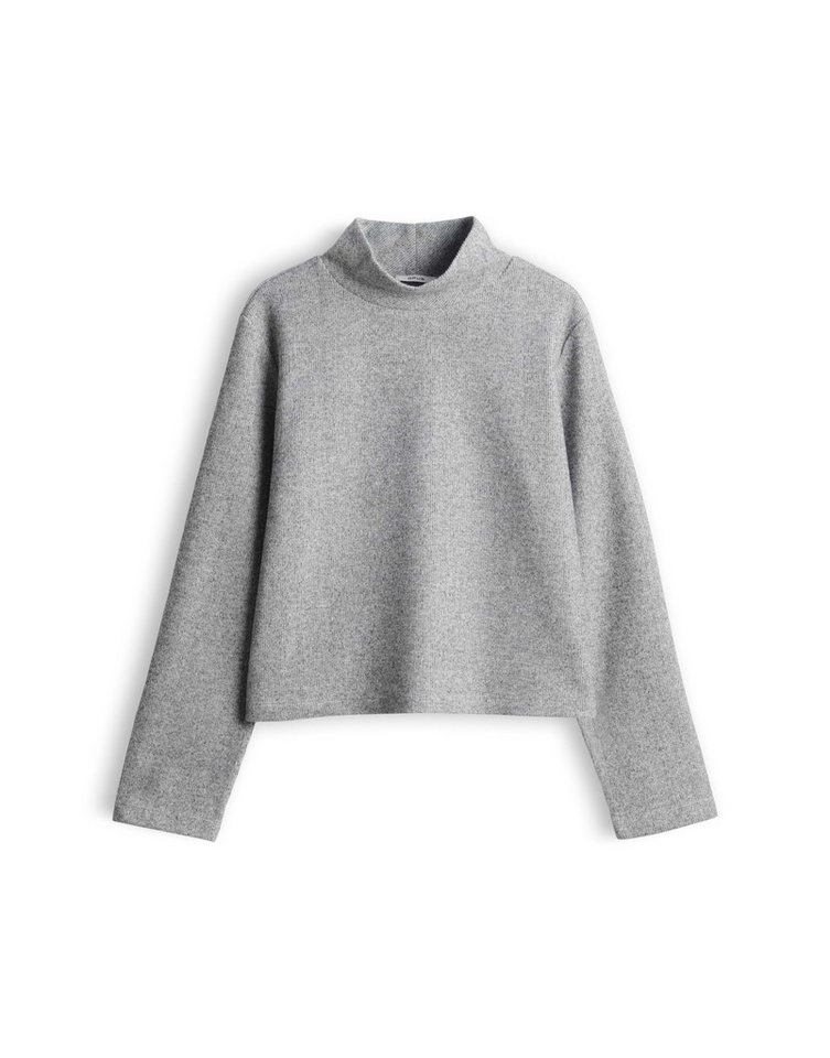 OPUS Langarmshirt Soboxy aus Jersey mit angerauter Oberfläche Verkürzte Boxy-Silhouette mit angerauter Oberfläche und Stretch – Bild 2 von 5