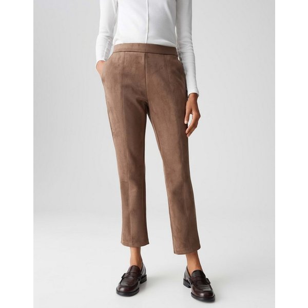 OPUS Lederhose ELVINA COZY in Wildleder Optik elastischer Gummibund, weicher Griff, samtige Oberfläche