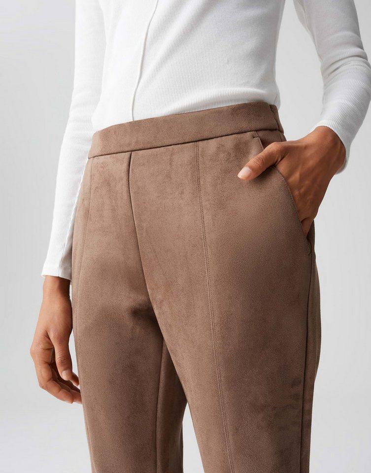 OPUS Lederhose ELVINA COZY in Wildleder Optik elastischer Gummibund, weicher Griff, samtige Oberfläche – Bild 4 von 5