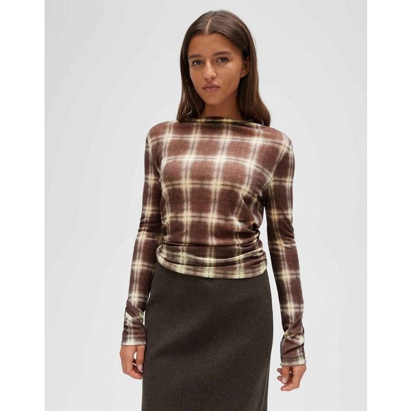 OPUS Longsleeve Secki aus weichem Jersey Schmale Passform mit Funnel Neck und leichter Transparenz
