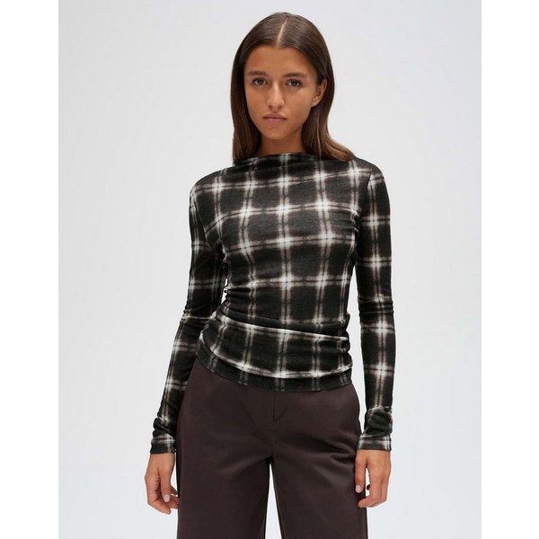 OPUS Longsleeve Secki aus weichem Jersey Schmale Passform mit Funnel Neck und leichter Transparenz