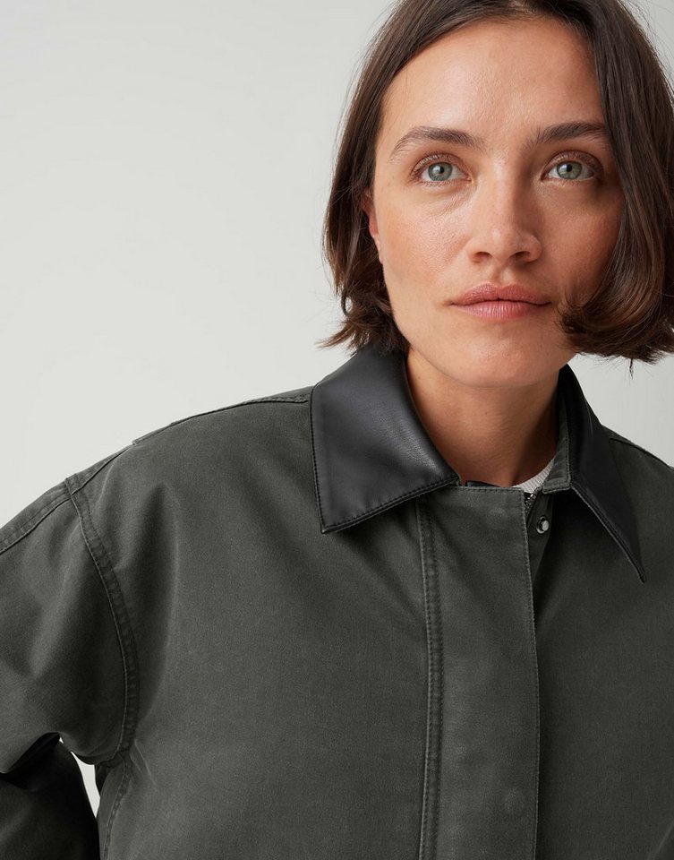 OPUS Outdoorjacke Barn Jacket aus gewachstem Baumwollmix Regular Fit Riegel an der Manschette – Bild 4 von 5