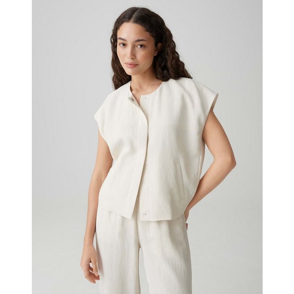 OPUS PANTS Anzugweste Wenali aus Webware in ovalem Schnitt Überschnittene Schulter für einen modernen Layering Look