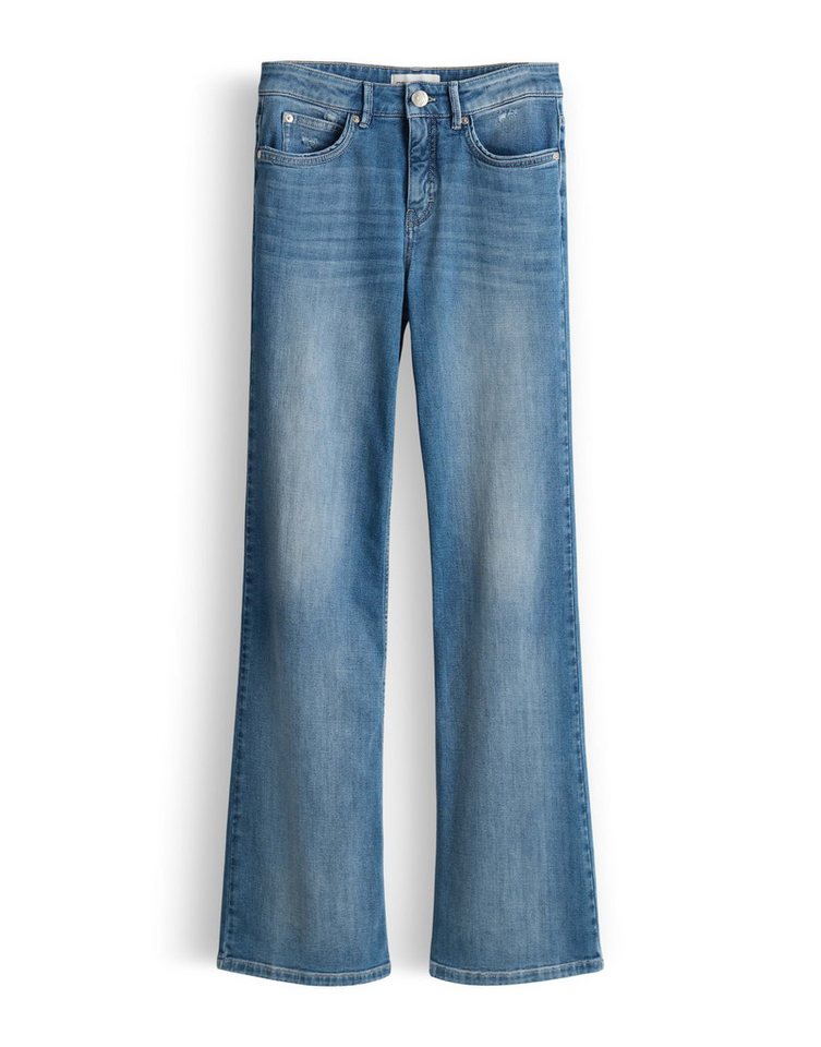 OPUS PANTS Bootcut-Jeans MELLY SPARK mit Powerstretch Mid Rise Long Flared, Long, leichte Used-Effekte – Bild 2 von 5