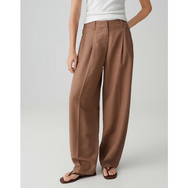 OPUS PANTS Bundfaltenhose Moira bloom aus weicher Webware mit Leinenstruktur Praktische Taschen runden den entspannten Look ab