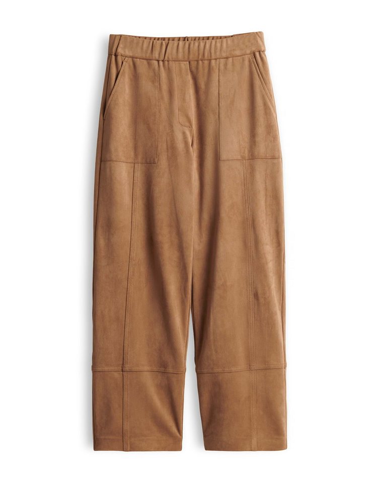 OPUS PANTS Lederhose Metta cargo aus weicher Veloursoptik Gerader Beinverlauf mit verkürzter Länge und Cargotaschen – Bild 2 von 5