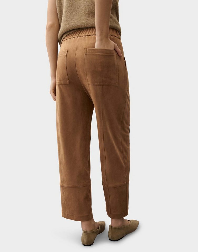 OPUS PANTS Lederhose Metta cargo aus weicher Veloursoptik Gerader Beinverlauf mit verkürzter Länge und Cargotaschen – Bild 3 von 5