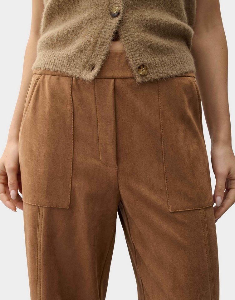 OPUS PANTS Lederhose Metta cargo aus weicher Veloursoptik Gerader Beinverlauf mit verkürzter Länge und Cargotaschen – Bild 4 von 5