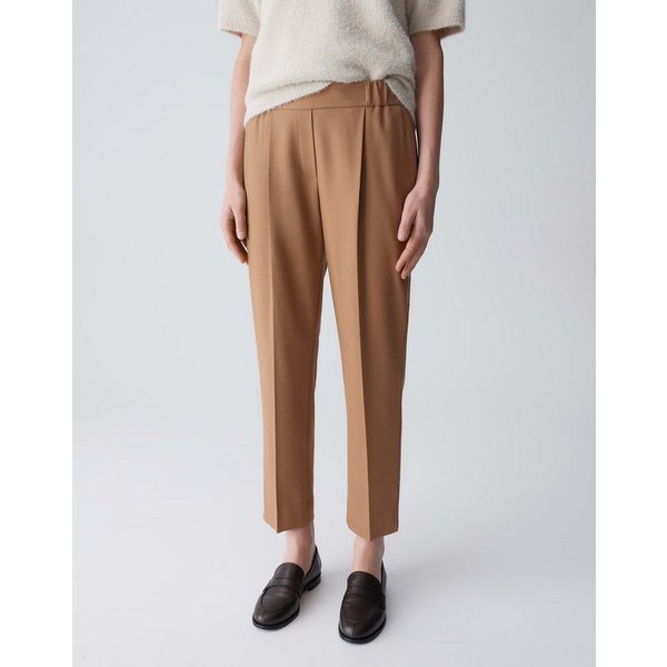 OPUS PANTS Stoffhose LUNAH CASUAL mit elastischem Komfortbund Mid Rise, Cropped Relaxed, elastischer Gummibund
