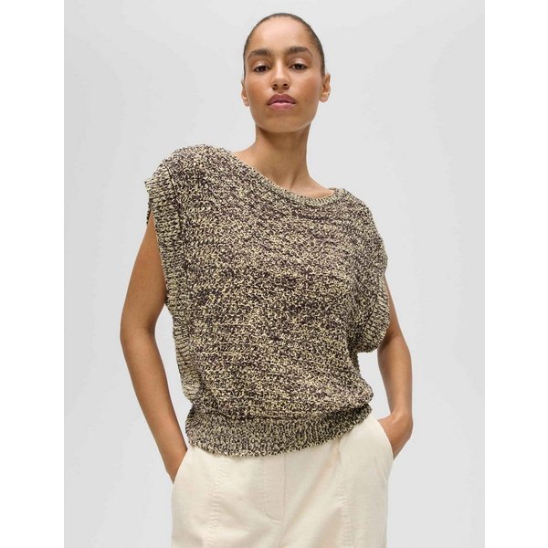 OPUS Pullunder Podenna aus weichem Strick mit Mélange Effekt Der Überschnittene Arm sorgt für eine relaxte Silhouette