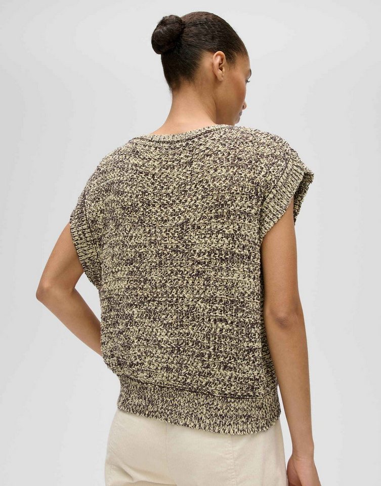 OPUS Pullunder Podenna aus weichem Strick mit Mélange Effekt Der Überschnittene Arm sorgt für eine relaxte Silhouette – Bild 3 von 5