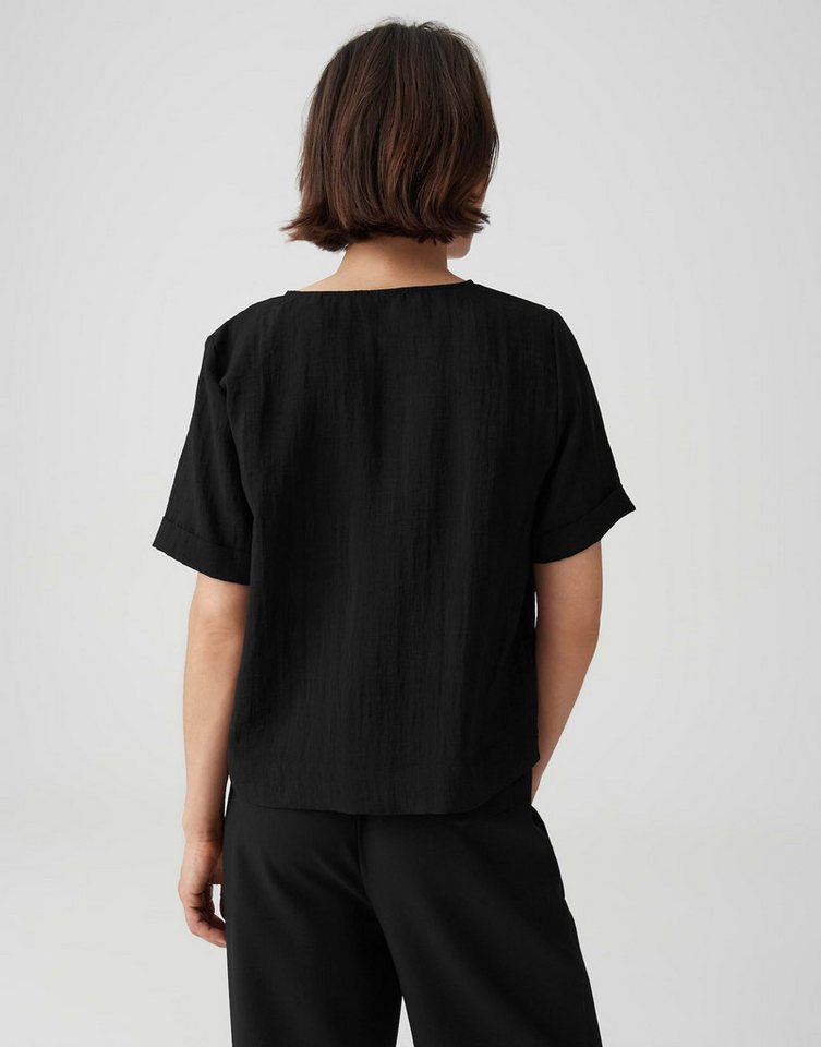 OPUS Shirtbluse Bluse aus strukturierter Webware mit Boxy Fit Kleine Schlitze für einen modernen Look – Bild 3 von 5
