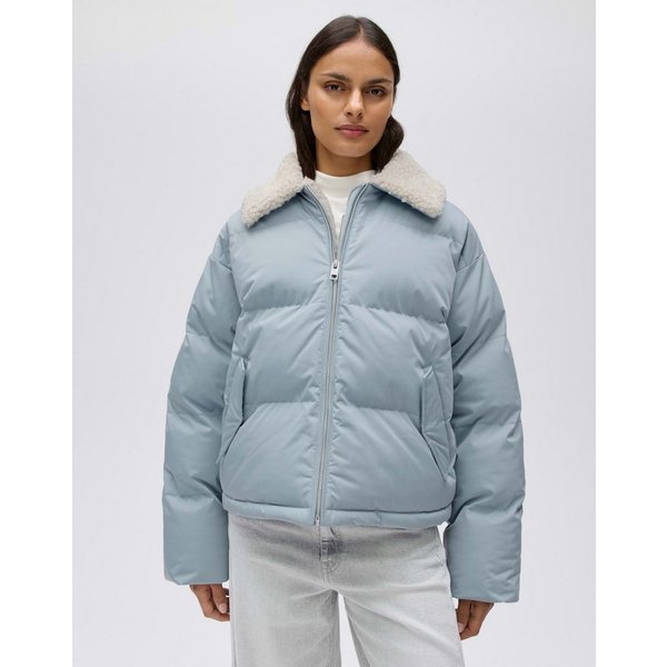 OPUS Steppjacke Hatchy aus Webware mit wasserabweisender Funktion Voluminöse Silhouette mit Fellimitatkragen und Steppmuster
