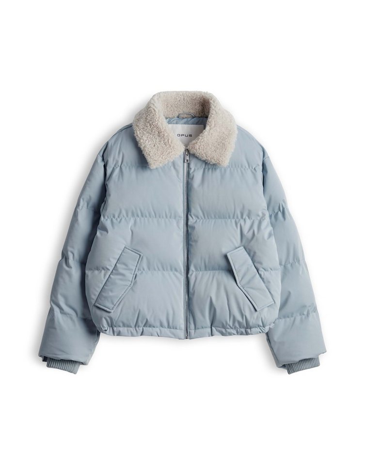 OPUS Steppjacke Hatchy aus Webware mit wasserabweisender Funktion Voluminöse Silhouette mit Fellimitatkragen und Steppmuster – Bild 2 von 5