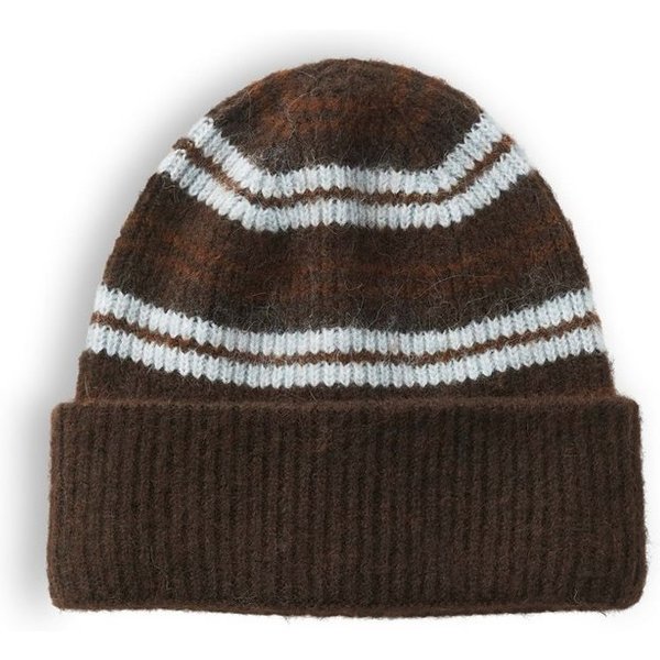 OPUS Strickmütze Agingham cap aus weichem Strick Leicht elastische Form mit flauschigem Griff und Streifen