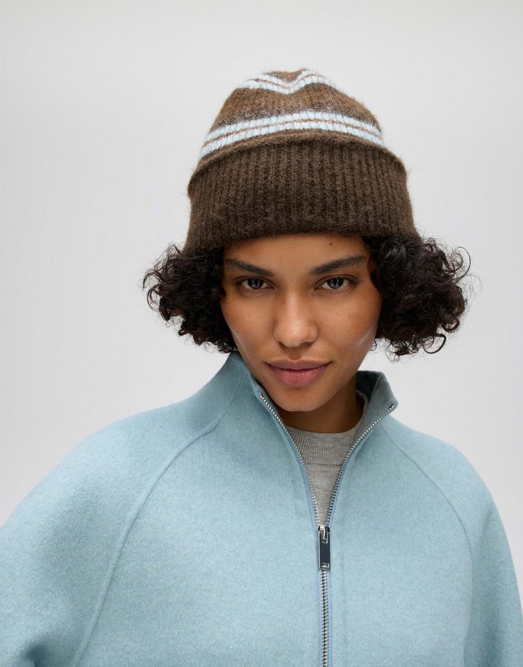OPUS Strickmütze Agingham cap aus weichem Strick Leicht elastische Form mit flauschigem Griff und Streifen – Bild 2 von 4
