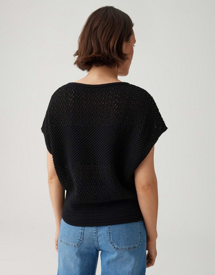 OPUS Strickpullover mit Lochstrickmuster Boxy Stricktop aus Baumwolle Formstabiler Look mit modernem Charakter – Bild 3 von 5