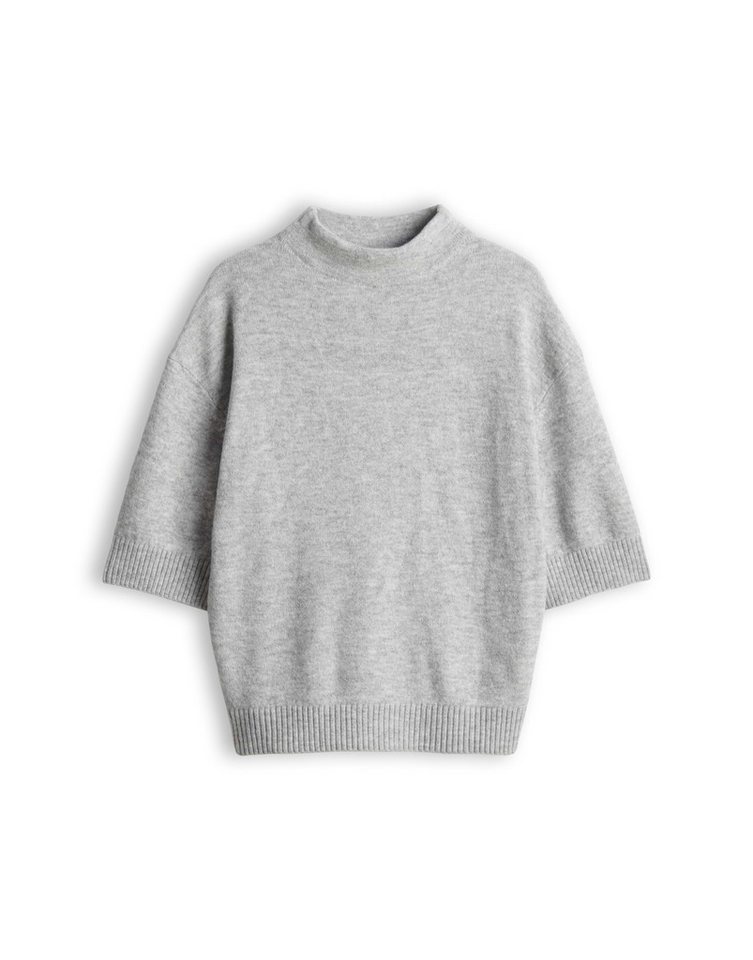 OPUS Strickpullover Pifko aus Feinstrick mit glattem Griff Verkürzte Boxy-Silhouette mit überschnittener Schulter und Funnel Neck – Bild 2 von 5