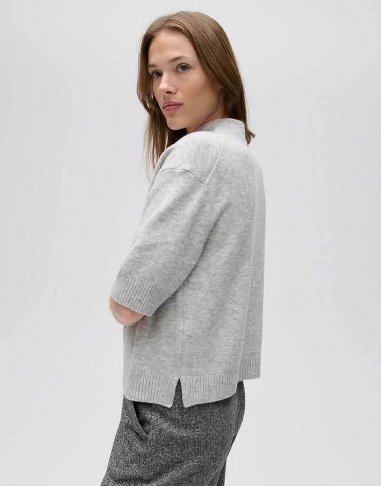 OPUS Strickpullover Pifko aus Feinstrick mit glattem Griff Verkürzte Boxy-Silhouette mit überschnittener Schulter und Funnel Neck – Bild 5 von 5