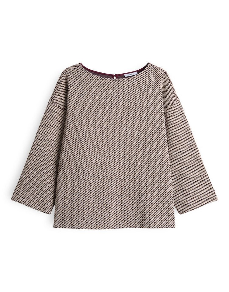 OPUS Sweatshirt GOMAN mit graphischem Muster schmal zulaufend, langer Fledermausärmel – Bild 2 von 5