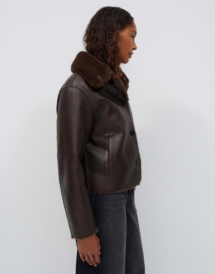 OPUS Winterjacke Hafellda aus glatter Lederoptik Gerader Schnitt mit Umlegekragen und zwei Tragevarianten – Bild 5 von 5