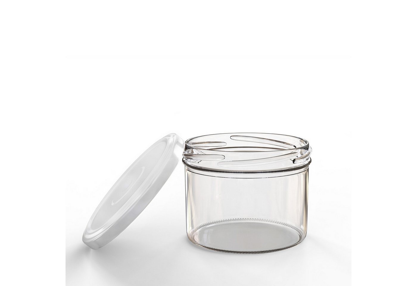Oputec Einmachglas 12x 230ml Einmachgläser mit Schraubdeckel TO 82 Weiß Marmeladengläser, Glas/Metall – Bild 4 von 5
