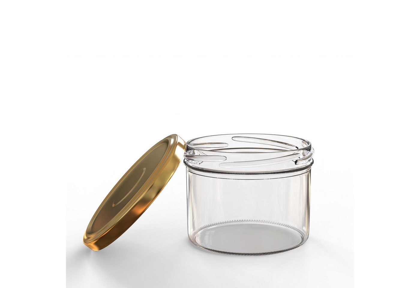 Oputec Einmachglas 24x 230 ml Einmachgläser Schraubdeckel TO 82 Gold Marmeladengläser, Glas / Metall – Bild 4 von 5