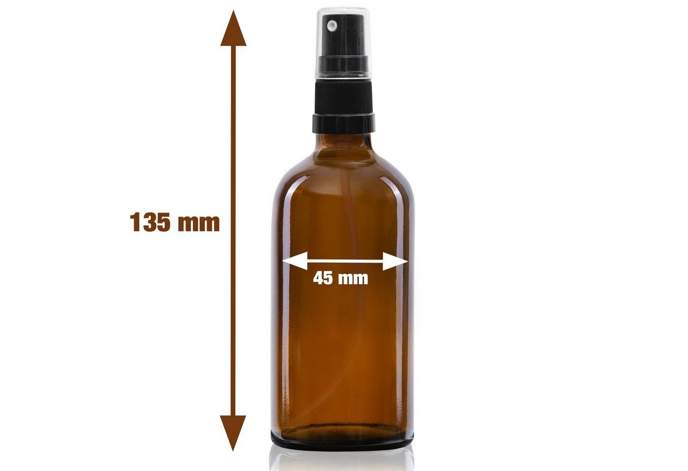Oputec Sprühflasche 10 x 100ml Sprühflasche, Braunglas, schwarzer Zerstäuber, (Spar-Set) – Bild 3 von 4