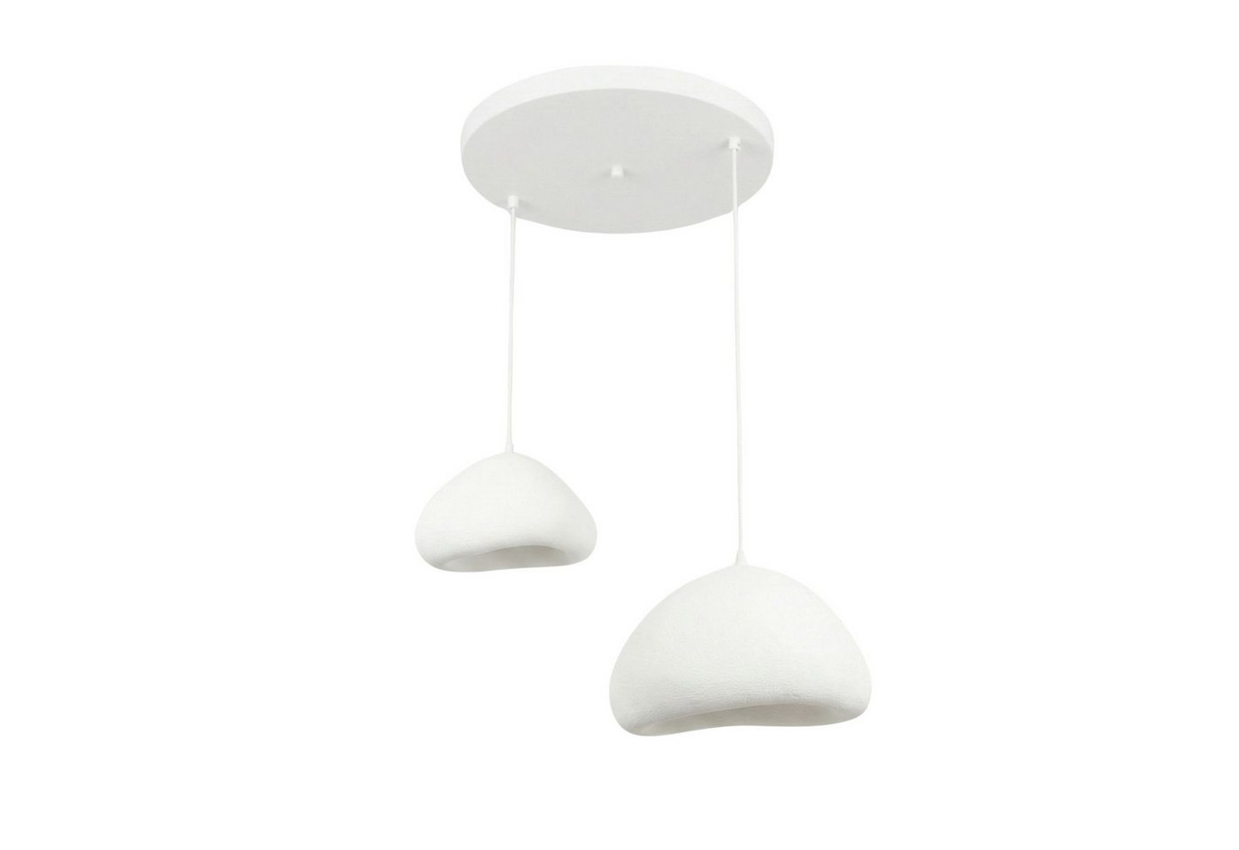 Opviq Kronleuchter Design Leuchte, Verstellbare Höhe 50-115, Abhängig vom Leuchtmittel, Design Pendelleuchte Weiß – Fiberglas-– 1-, 2- oder 3-flammig wählbar – Bild 2 von 5