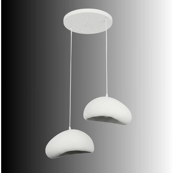 Opviq Pendelleuchte Loval, höhenverstellbar, boho deco, ohne Leuchtmittel, Fiberglas-Schirme,Hängelampe E27,Essplatzbeleuchtung