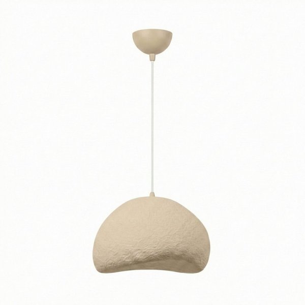 Opviq Pendelleuchte New Wabi Loval, ohne Leuchtmittel, 1-flammig Beige aus Metall mit Fiberglas-Schirm, E27