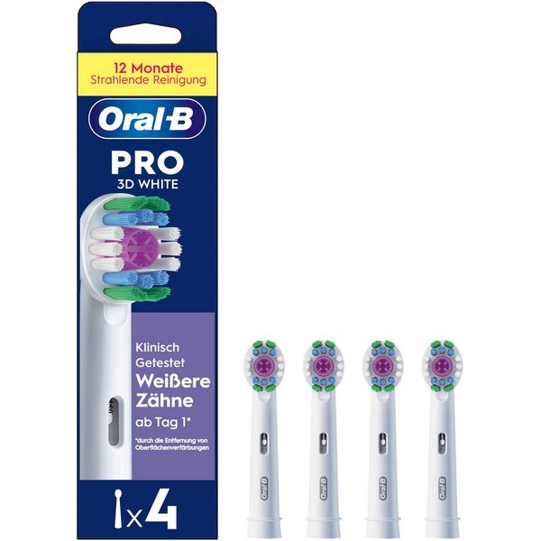 Oral-B Aufsteckbürsten Pro 3DWhite, aufhellende Zahnreinigung mit innovativen X-förmigen Borsten