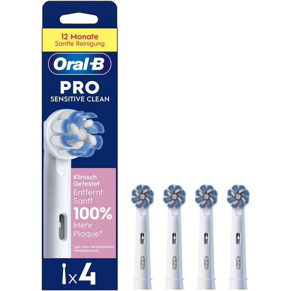 Oral-B Aufsteckbürsten Pro Sensitive Clean, Sanfte Zahnreinigung, innovative X-förmige Borsten