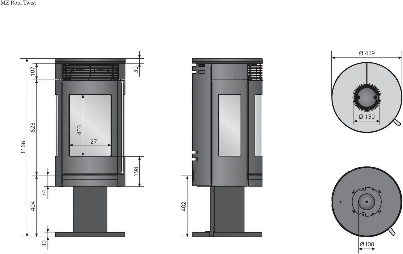 Oranier Kaminofen »Rota Twist«, 5,5 kW, Zeitbrand – Bild 2 von 2