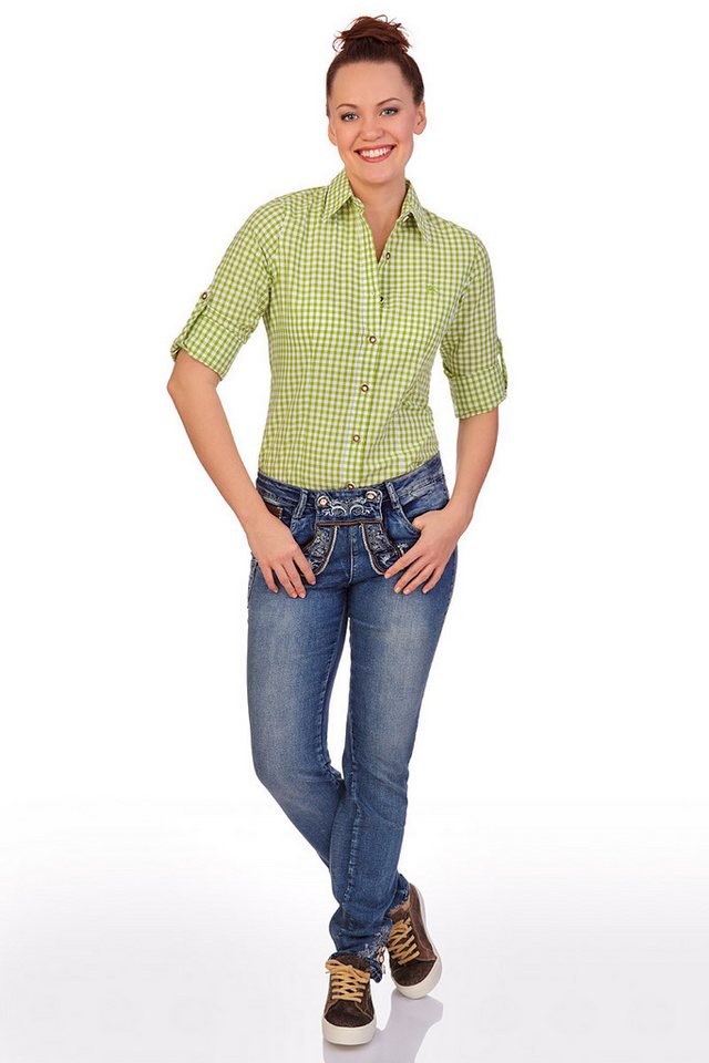 Orbis Textil GmbH & Co. KG Trachtenbluse Trachtenbluse - BASIC - apfelgrün – Bild 3 von 4