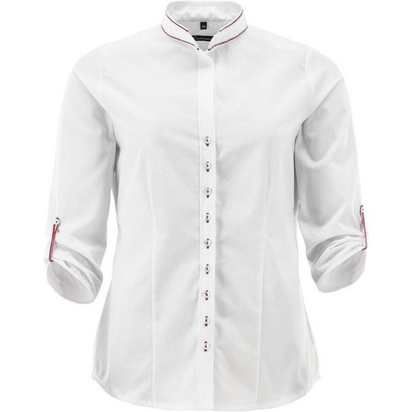 Orbis Textil GmbH & Co. KG Trachtenbluse Trachtenbluse - DANIELA - weiß/mittelrot, weiß/natur