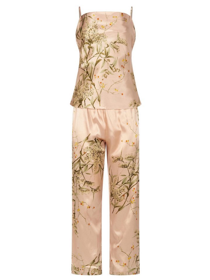 Orchibelle Capri-Pyjama Pyjama Set – Damen Schlafanzug mit Blumenmuster (Set, 2 tlg., Oberteil + Hose) Luxuriöse Loungewear & Nachtwäsche – Satin – Bild 2 von 5