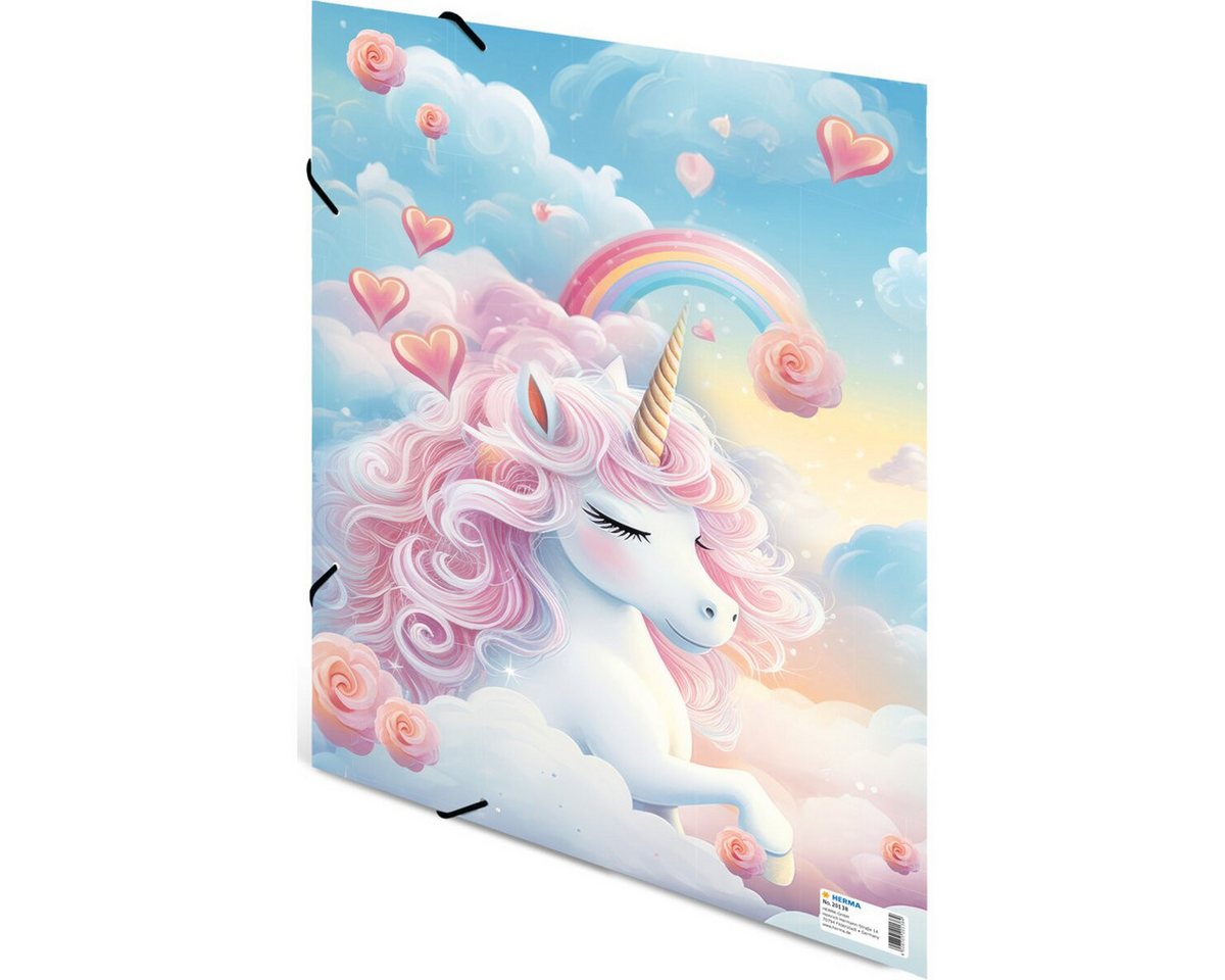 HERMA Organisationsmappe Herma Sammelmappe Eckspanner Karton A3 Happy Unicorns – Bild 4 von 4