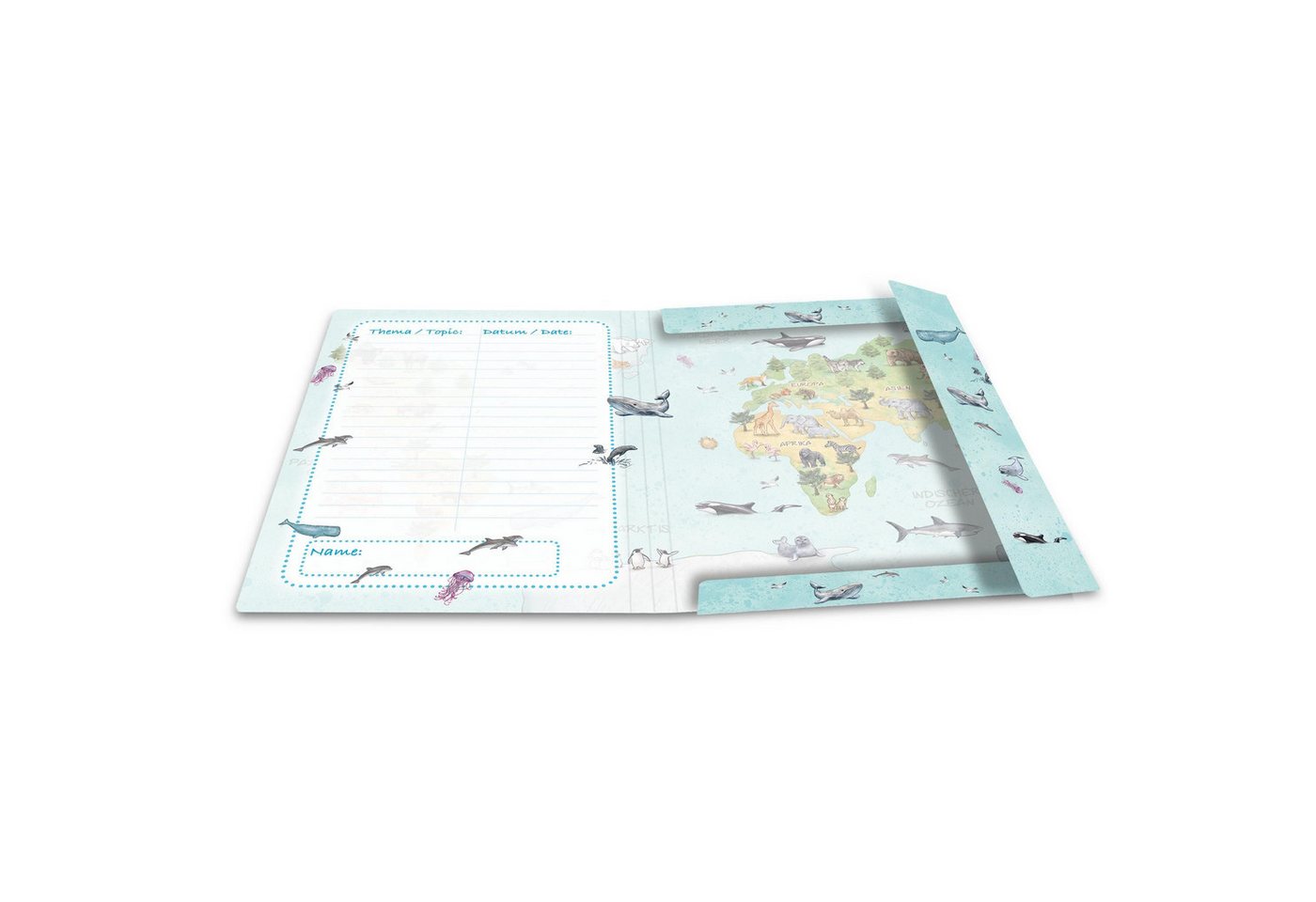 HERMA Organisationsmappe Herma Sammelmappe Eckspanner Karton A3 Weltkarte – Bild 3 von 5