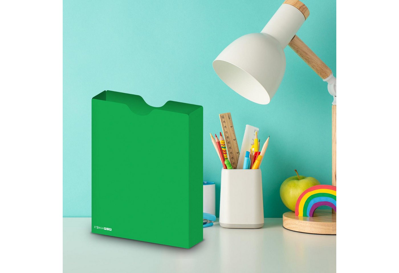 itenga Organisationsmappe itenga Heftbox DIN A4 Hochformat aus PP grün – Bild 3 von 3