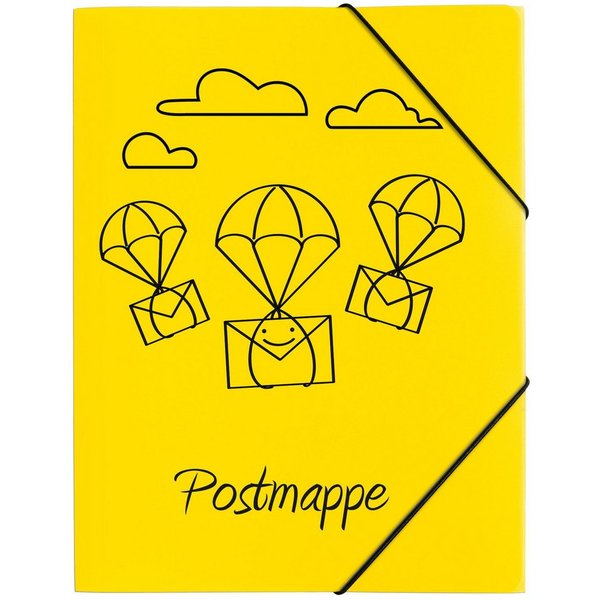 PAGNA Organisationsmappe Pagna Gummizugmappe A4 PP Postmappe 3 Einschlagklappen gelb
