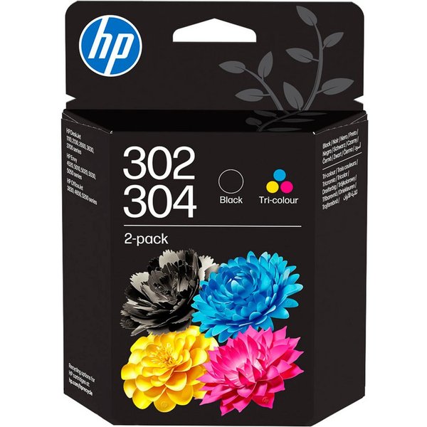 HP original HP Druckerpatrone 302/304 colour + schwarz Tintenpatrone (Spar-Set, 2-tlg)
