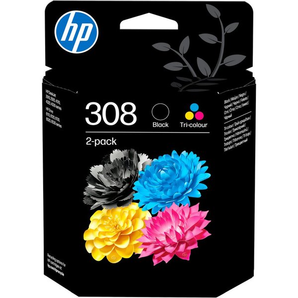 HP original HP Druckerpatrone 308 Tintenpatrone (Set, Doppelpack: schwarz + color)