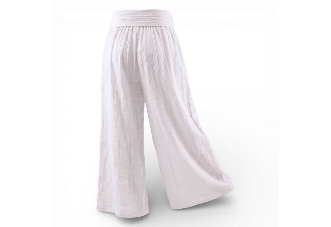 OriginalYou Haremshose Damen Flatterhose Baumwolle Sommerhose Leinen Optik Culotte Volant Middle Waist – Bild 2 von 2