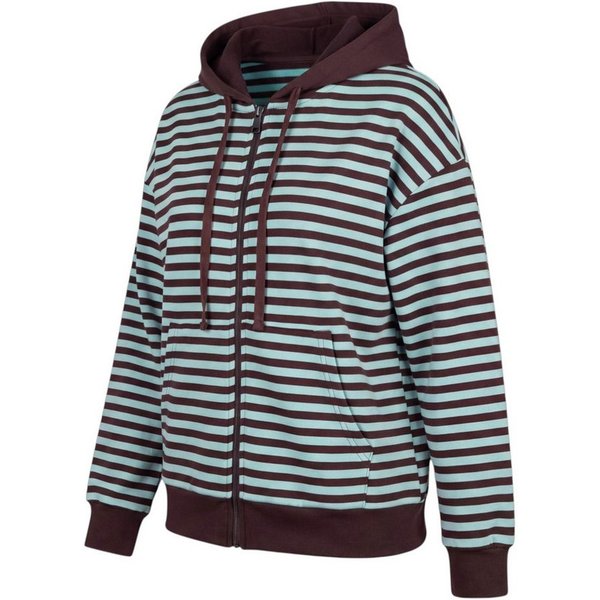 OriginalYou Kapuzensweatjacke Damen Sweatjacke gestreift Freizeitjacke Oversize mit elastischem Bund, leicht und angenehm