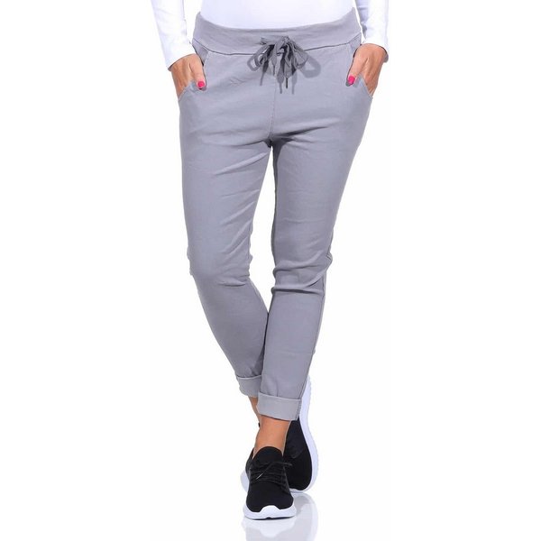 OriginalYou Schlupfhose Damen Freizeithose mit Stretch Schlupfhose Knitterlook Chino Pants in Größe 36-48 erhältlich, moderner Knitterlook, elastischer Bund