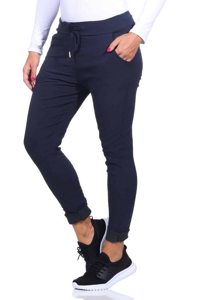 OriginalYou Schlupfhose Damen Freizeithose mit Stretch Schlupfhose Knitterlook Chino Pants in Größe 36-48 erhältlich, moderner Knitterlook, elastischer Bund – Bild 3 von 5