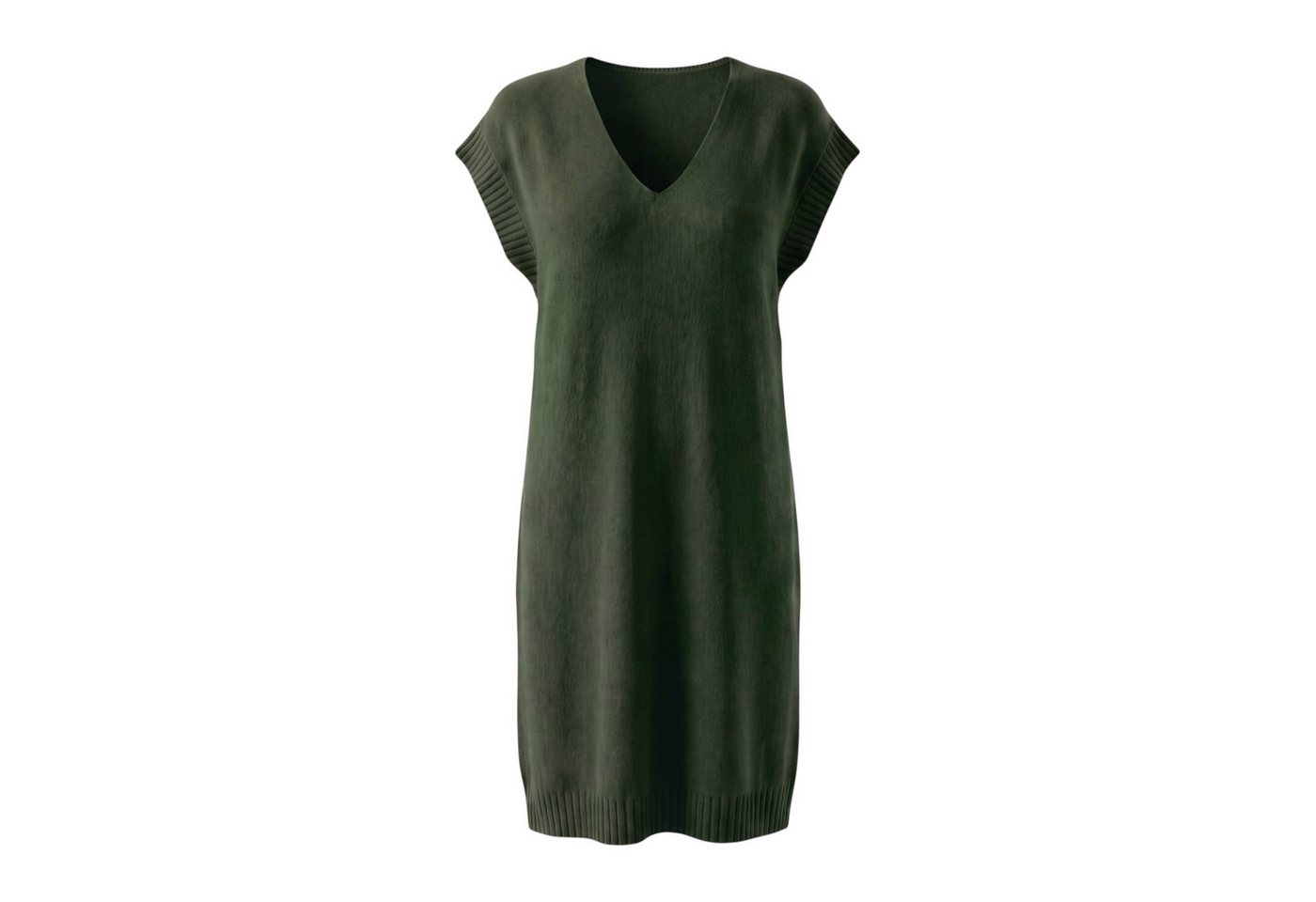 OriginalYou Strickkleid Damen Pullunderkleid Feinstrick Kleid Ärmellos mit V-Ausschnitt, One Size 38/42 – Bild 2 von 5